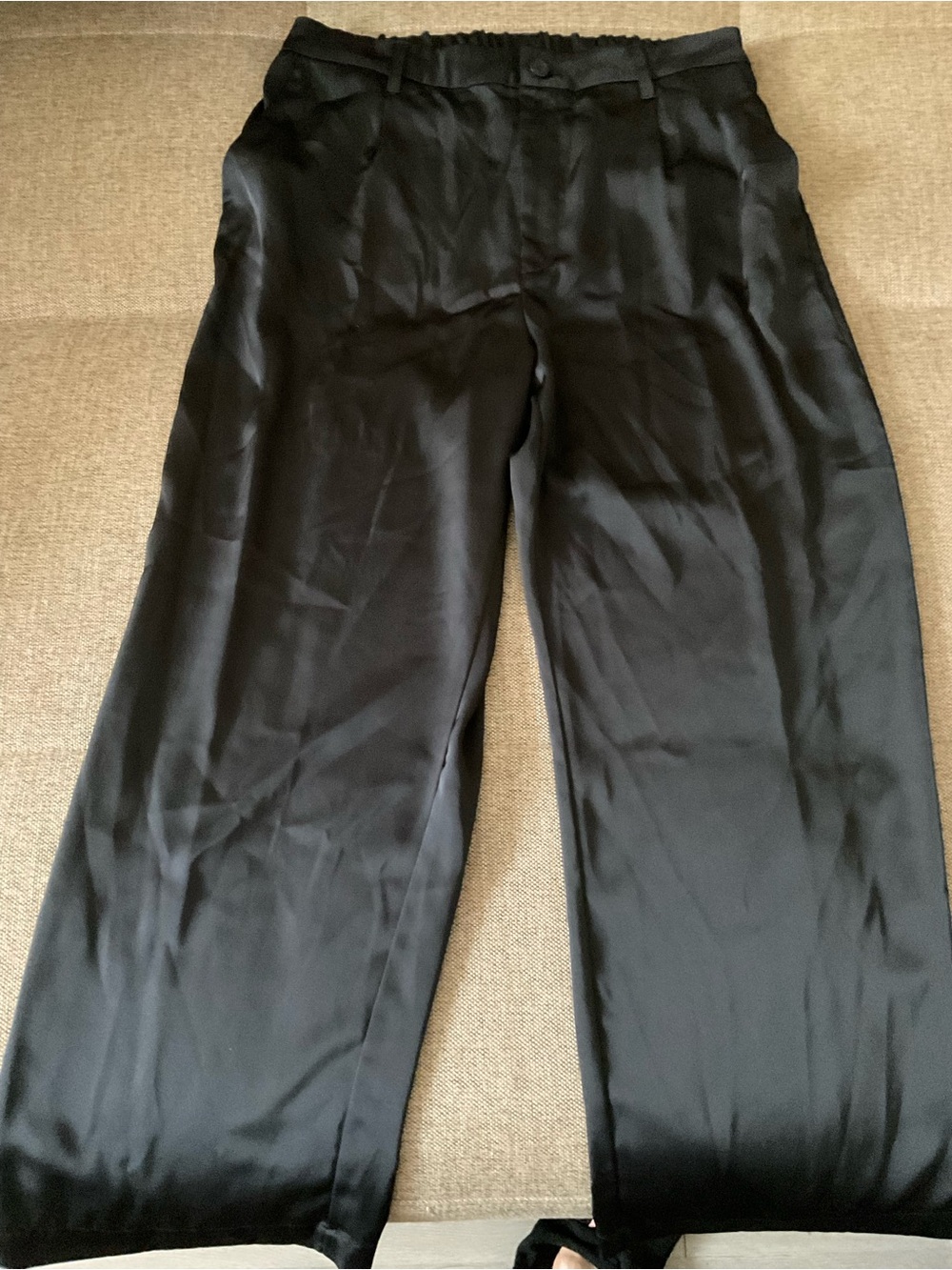 Black Wide-Leg Dress Pants